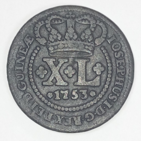 Joias . MOEDA DE COBRE XL RÉIS 1753 - VARIANTE 5B - C172