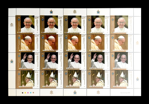 Joias . Vaticano Papa Francisco - Folha nova completa - MINT
