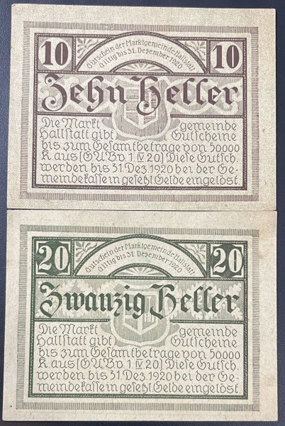 Joias . LOTE COM 02 CEDULA NOTGELDs (Notgeld foi uma peculiar saída encontrada para a ...