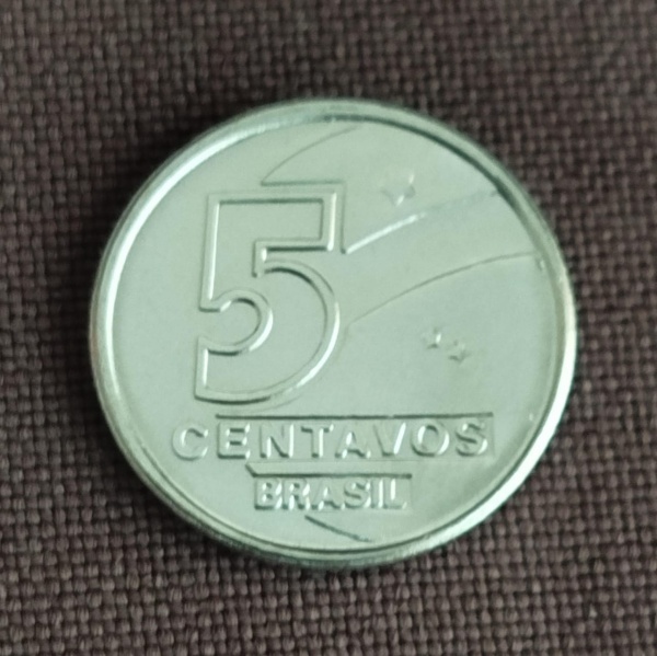 Joias . Moeda de aço inox, 5 centavos, 199.0 pescador, escassa, ótimo estado de ...