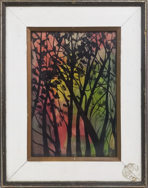 Arte . AM076, ERNESTO DE FIORI, óleo sobre tela colado em made foto 8