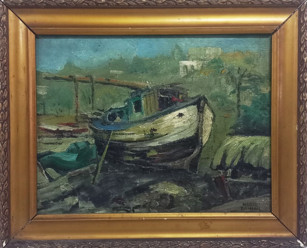Arte . AM076, E. DI CAVALCANTI, óleo sobre cartão, composição, foto 4