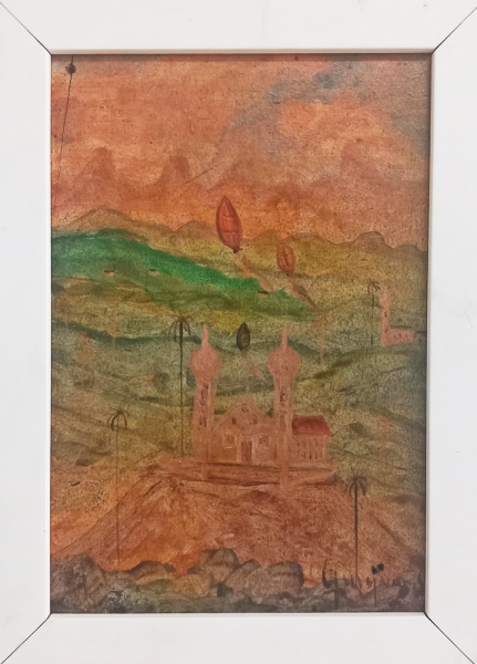 Arte . AM076, MANOEL SANTIAGO, óleo sobre placa, representando foto 3