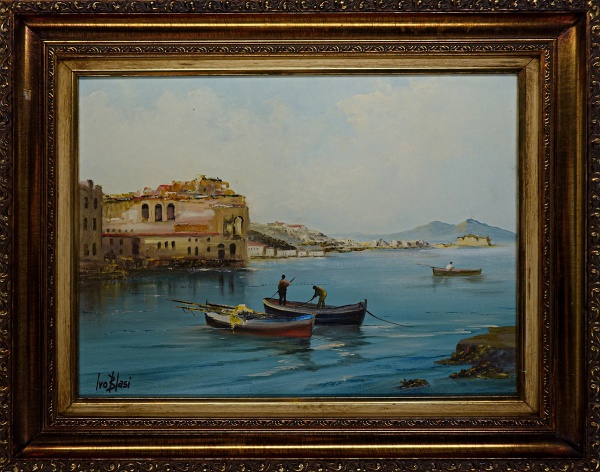 Arte . 6936 IVO BLASI - PINTURA ÓLEO SOBRE TELA COLADO EM EUCATEX - TIPO DA ...