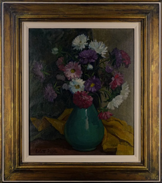 Arte . 5700 COLETTE PUJOL - PINTURA ÓLEO SOBRE CARTÃO - TIPO DA ASSINATURA: FEITA A ...