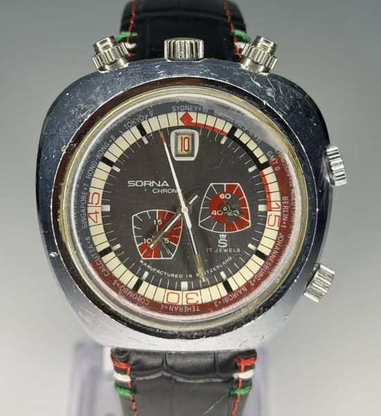 Relogios . Sorna Bullhead Chronograph - Raríssimo relógio suíço de pulso cronógrafo ...