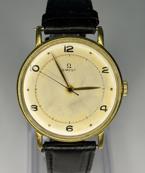 Relogios . Omega - Relógio suíço de pulso movimento à corda com pulseira em couro com ...
