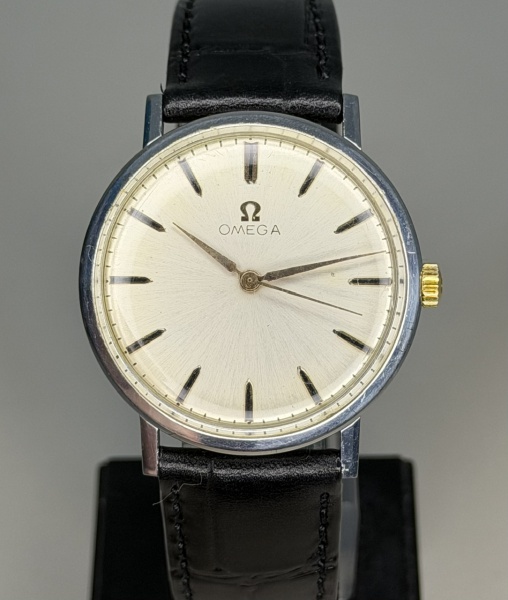 Relogios . Omega - Belíssimo Relógio Omega Cal 601 com caixa em aço e pulseira em couro ...