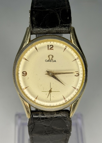 Relogios . Omega - Relógio suíço de pulso movimento à corda com pulseira em couro - ...