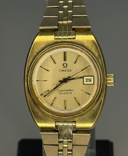 Relogios . Omega - Belíssimo Relógio Omega Seamaster com caixa em plaque de ouro todo ...
