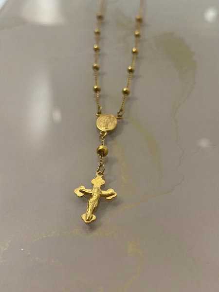 Joias . COLAR, EM OURO AMARELO, 18K, TERÇO, TAMANHO: 42CM, ELO: GRUMET, PESO: 2.7 gr| ...
