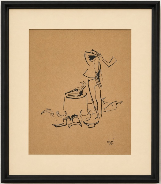 Joias . Carybé (Lanús/ARG, 1911 - Salvador/BA, 1997) - Nanquim sobre cartão, 33x27cm. ...