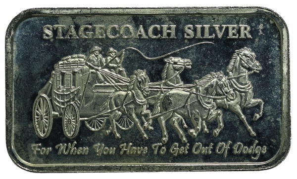 Joias . Barra de Prata - Stagecoach Silver - Carroça Velho Oeste - One Troy Ounce - ...