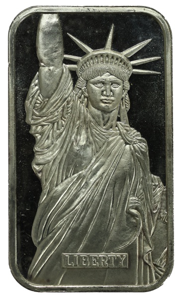 Joias . Barra de Prata - Estados Unidos - Liberty Trade Silver , barra numerada Q 71338 ...