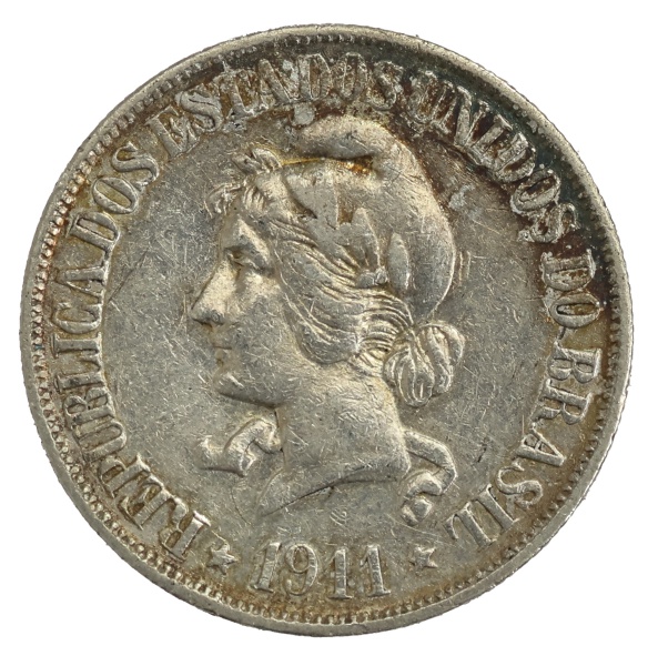 Joias . Moeda do Brasil - 500 Réis - 1911 - Prata - ( 8.000 peças cunhadas) - V Grammas ...