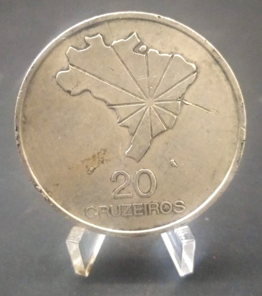 Joias . Brasil 1972 moeda 20 Cruzeiros, prata 0.900, Comemorativa, Amato P-724 ...