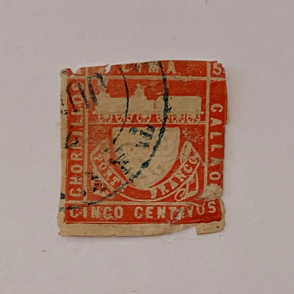 Joias . Peru - num 14 - usado - com marca de charneira - leves pontos de óxido
