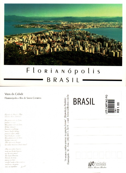 Joias . Cartão Postal Florianópolis, Ponte e Mar em noite enlua foto 1