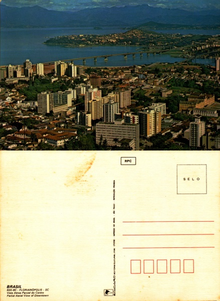 Joias . Cartão Postal Florianópolis, Ponte e Mar em noite enlua foto 7