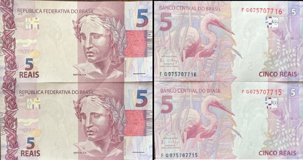 Joias . BRASIL CEDULA RARA  COM ERRO DE CORTE NA CEDULA DE 2 RE foto 2