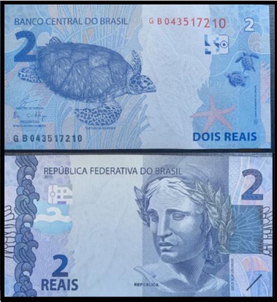 Joias . BRASIL CEDULA RARA  COM ERRO DE CORTE NA CEDULA DE 2 RE foto 6
