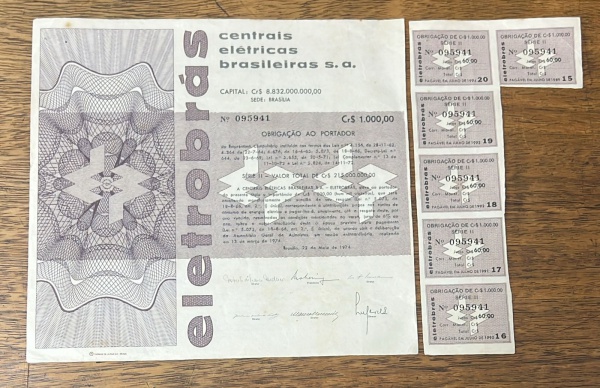 Joias . Apólice - Eletrobras - Letra BB - Com 4 Cupons - Ao Por foto 3