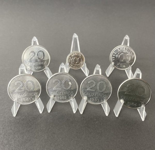 Joias . MOEDA BRASIL - 5 CENTAVOS - 1967 - BONÉ - 5 REBATIDAS - foto 6