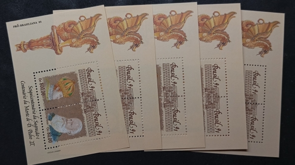 Joias . Brasil, quadras com carimbo comemorativo, oxidação no v foto 5