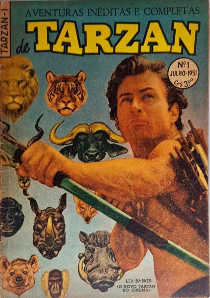 Joias . Raríssimo Tarzan 1ª série nº 1 - Ano 1951 - EBAL - Formato 18 x 26 cm - 36 ...