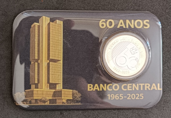 Blister Não Oficial Moeda do Brasil R$1 – 60 Anos BC M002