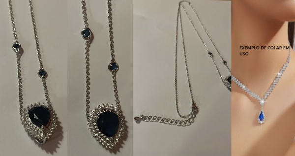 Joias . COLAR BÉLISSIMO EM OBSIDIANA VERDE ESMERALDA NA LAPIDAÇ foto 2