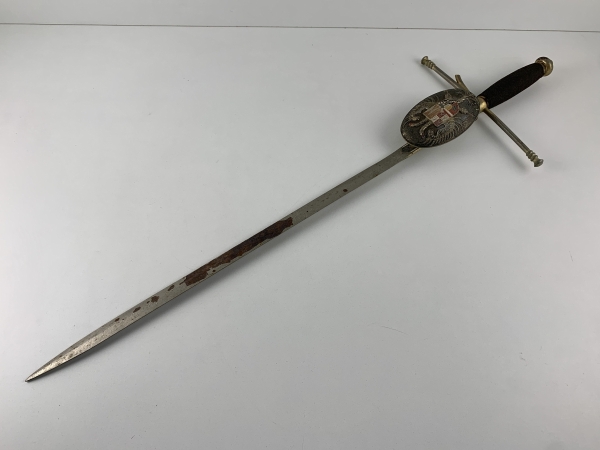 Joias . Réplica decorativa de espada espanhola estilo Tizona, com lâmina em metal e ...