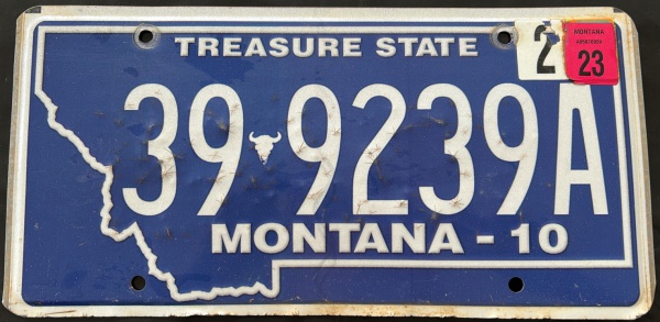Joias . Placa oficial de carros dos Estados Unidos, Estado Montana