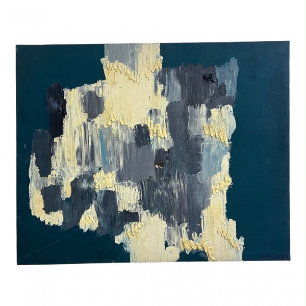 Afonso (1968) Óleo sobre tela de composição abstrata, assinado e datado no canto inferior direito. Medindo 33 x 41 cm.