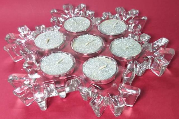 Joias . Candelabro com cinco braços para velas em metal e base foto 4