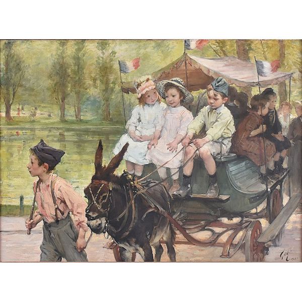 Joias . GEOFFROY, Henri Jules Jean (1853 - 1924)  Escola francesa Les enfants em ...