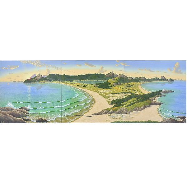 Joias . Camões, Eduardo (1955)  Tríptico- Arpoador (Leblon, Ipanema e Copacabana em ...