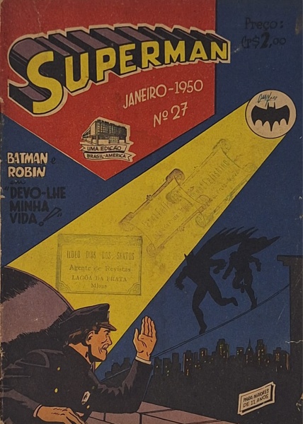 Joias . Superman nº 27 (1950); Primeira Série; Editora EBAL; Formato americano; ...