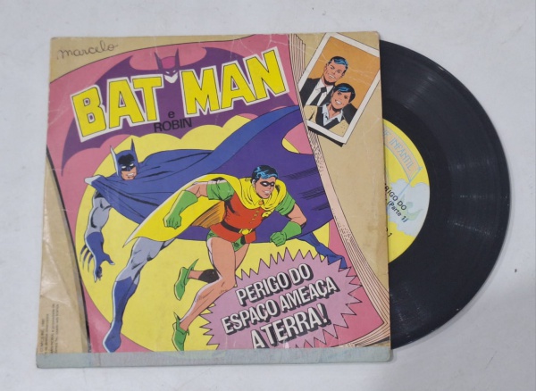 Joias . Mini Disco Vinil Batman e Robin; Conservação bom estado. não foi testado a ...