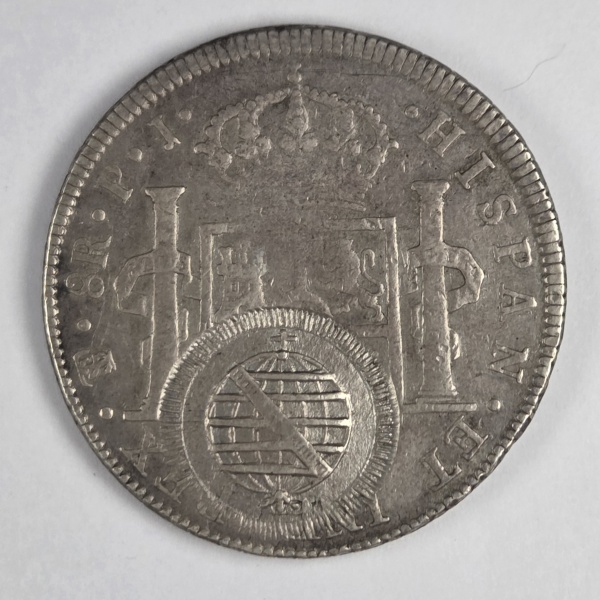 Joias . Moeda do Brasil - 960 Réis (Carimbo de Minas sobre 8 Reales de Potosí 1808) - ...