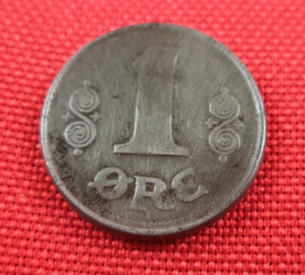 Arte . Moedas de bronze de 1, 2 e 5 re da Dinamarca, emitidas foto 4