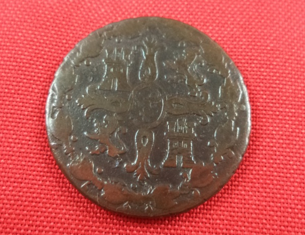 Arte . Moeda de 2 Centimes de cobre da Bélgica, datada do perí foto 4