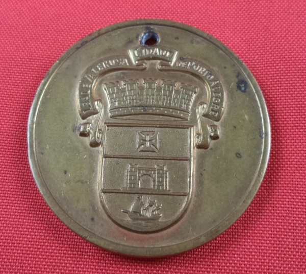 Arte . Medalha comemorativa espanhola cunhada em cobre pela Fá foto 4