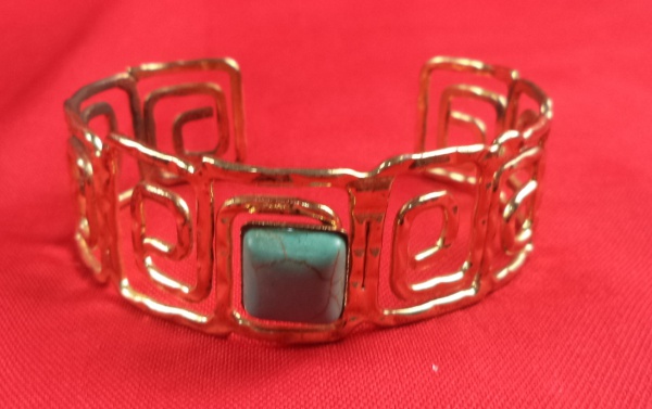 Arte . bracelete largo de metal com acabamento esmaltado ou em foto 8