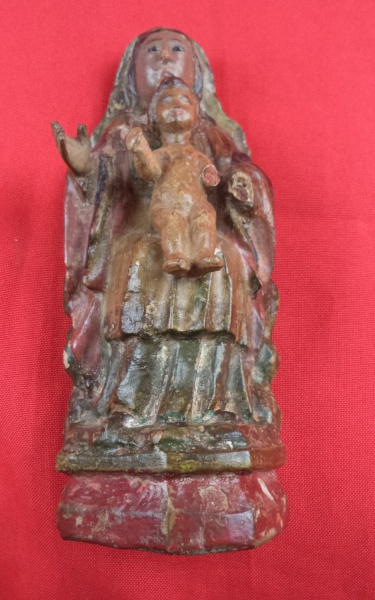Arte . Antiga imagem sacra de Santo Antônio, esculpida em made foto 2
