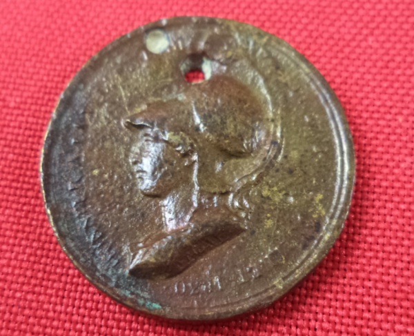 Arte . Medalha comemorativa espanhola cunhada em cobre pela Fá foto 1