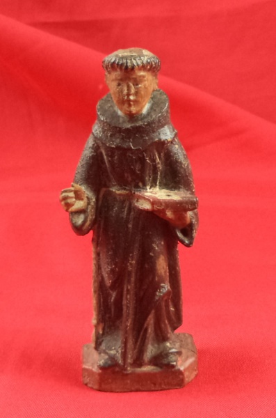 Arte . Antiga imagem sacra de Santo Antônio, esculpida em made foto 3