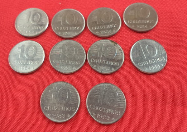 Arte . Coleção composto por 4 moedas brasileiras antigas de 1 foto 8