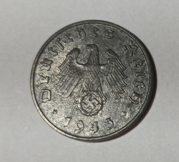 Joias . Alemanha 1 Reichspfennig 1943 Swastika Estimativa R$20,00 Observação ...