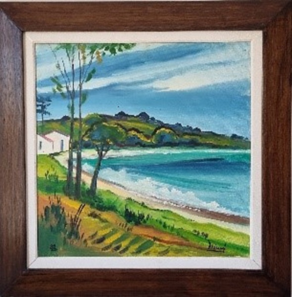 Arte . Alfredo Volpi, Bandeirinhas - tempera sobre tela medind foto 1